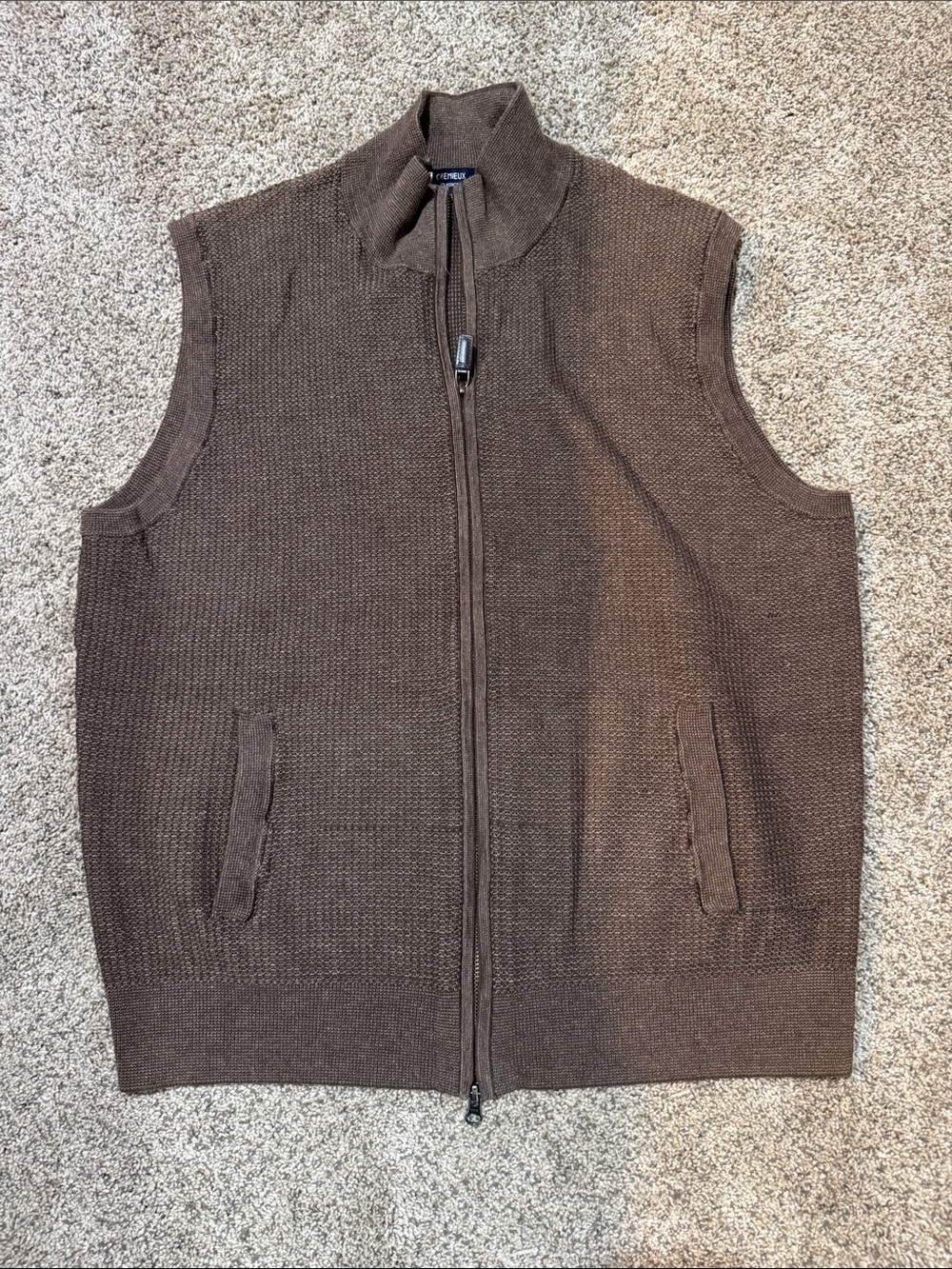 Daniel Cremieux Brown Knit Vest with Zip